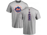 Men #9 Brandon Nimmo Ash Baseball - Backer New York Mets T-Shirt