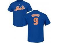 Men #9 Brandon Nimmo Royal Blue Baseball - Name & Number New York Mets T-Shirt