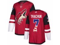 Men Adidas Arizona Coyotes #7 Keith Tkachuk Red USA Flag Fashion NHL Jersey