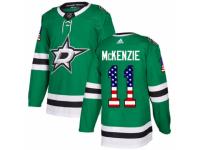 Men Adidas Dallas Stars #11 Curtis McKenzie Green USA Flag Fashion NHL Jersey