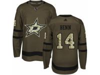 Men Adidas Dallas Stars #14 Jamie Benn Green Salute to Service NHL Jersey