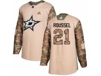 Men Adidas Dallas Stars #21 Antoine Roussel Camo Veterans Day Practice NHL Jersey