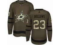 Men Adidas Dallas Stars #23 Brian Bellows Green Salute to Service NHL Jersey