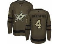 Men Adidas Dallas Stars #4 Craig Hartsburg Green Salute to Service NHL Jersey
