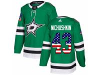 Men Adidas Dallas Stars #43 Valeri Nichushkin Green USA Flag Fashion NHL Jersey