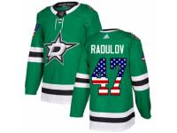Men Adidas Dallas Stars #47 Alexander Radulov Green USA Flag Fashion NHL Jersey