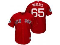 Men Boston Red Sox Yoan Moncada #65 2017 Spring Training Grapefruit League Patch Red Cool Base Jersey