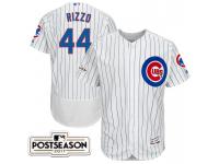 Men Chicago Cubs Anthony Rizzo #44 White 2017 Postseason Patch Flex Base Jersey