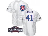 Men Chicago Cubs John Lackey #41 NL Central Division Champions White 2016 Postseason Patch Cool Base Jersey
