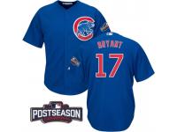 Men Chicago Cubs Kris Bryant #17 NL Central Division Champions Royal 2016 Postseason Patch Cool Base Jersey