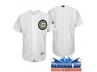 Men Chicago Cubs Memorial Day White Camo Flex Base Team Jersey