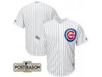 Men Chicago Cubs White 2017 Postseason Patch Cool Base Team Jersey