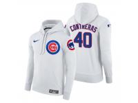 Men Chicago Cubs Willson Contreras Nike White Home Hoodie