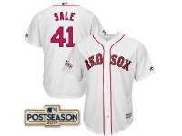 Men Chris Sale #41 Boston Red Sox 2017 Postseason White Cool Base Jersey
