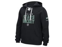 Men Dallas Stars Reebok Stitch Em Up Lace Hoodie - Black