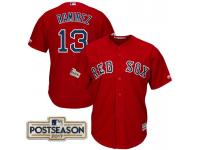 Men Hanley Ramirez #13 Boston Red Sox 2017 Postseason Scarlet Cool Base Jersey