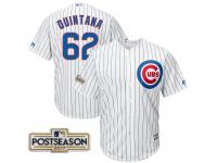 Men Jose Quintana #62 Chicago Cubs 2017 Postseason White Cool Base Jersey