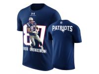 Men New England Patriots #87 Rob Gronkowski 2018 Top Players Silhouette Navy T-Shirt