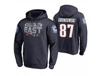 Men New England Patriots #87 Rob Gronkowski Navy 2018 AFC East Division Champions Pullover Hoodie