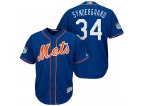 Men New York Mets #34 Noah Syndergaard 2017 Spring Training Grapefruit League Patch Royal Cool Base Jersey