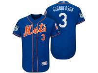 Men New York Mets Curtis Granderson #3 Royal 2017 Spring Training Grapefruit League Patch Authentic Collection Flex Base Jersey