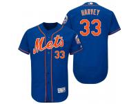 Men New York Mets Matt Harvey #33 Royal-Orange 2017 Alternate Flex Base Jersey