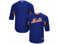 Men New York Mets On-Field 3/4 Sleeve Batting Practice Jersey - Royal & Orange