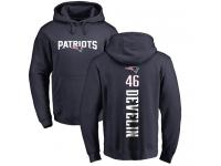 Men Nike James Develin Navy Blue Backer - NFL New England Patriots #46 Pullover Hoodie