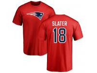 Men Nike Matthew Slater Red Name & Number Logo - NFL New England Patriots #18 T-Shirt