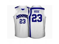 Men Nike Memphis Tigers #23 Derrick Rose White Basketball Authentic NCAA Jersey