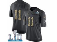 Men Nike New England Patriots #11 Julian Edelman Limited Black 2016 Salute to Service Super Bowl LII NFL Jersey