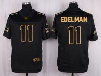Men Nike New England Patriots #11 Julian Edelman Pro Line Black Gold Collection Jersey