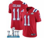 Men Nike New England Patriots #11 Julian Edelman Red Alternate Vapor Untouchable Limited Player Super Bowl LII NFL Jersey