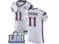 Men Nike New England Patriots #11 Julian Edelman White Vapor Untouchable Elite Player Super Bowl LIII Bound NFL Jersey