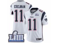 Men Nike New England Patriots #11 Julian Edelman White Vapor Untouchable Limited Player Super Bowl LIII Bound NFL Jersey