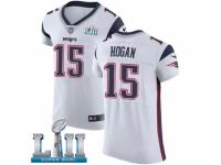 Men Nike New England Patriots #15 Chris Hogan White Vapor Untouchable Elite Player Super Bowl LII NFL Jersey