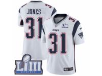Men Nike New England Patriots #31 Jonathan Jones White Vapor Untouchable Limited Player Super Bowl LIII Bound NFL Jersey