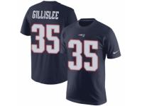 Men Nike New England Patriots #35 Mike Gillislee Navy Blue Rush Pride Name & Number T-Shirt