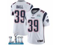 Men Nike New England Patriots #39 Montee Ball White Vapor Untouchable Limited Player Super Bowl LII NFL Jersey