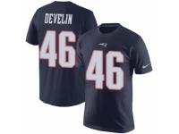 Men Nike New England Patriots #46 James Develin Navy Blue Rush Pride Name & Number T-Shirt