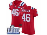 Men Nike New England Patriots #46 James Develin Red Alternate Vapor Untouchable Elite Player Super Bowl LIII Bound NFL Jersey