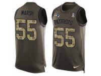 Men Nike New England Patriots #55 Cassius Marsh Limited Green Salute to Service Tank Top NFL Jersey