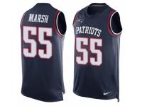 Men Nike New England Patriots #55 Cassius Marsh Limited Navy Blue Player Name & Number Tank Top NFL Jersey