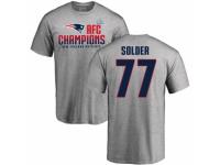Men Nike New England Patriots #77 Nate Solder Heather Gray 2017 AFC Champions V-Neck T-Shirt