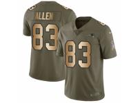 Men Nike New England Patriots #83 Dwayne Allen Limited Olive/Gold 2017 Salute to Service NFL Jersey