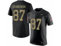 Men Nike New England Patriots #87 Rob Gronkowski Black Camo Salute to Service T-Shirt