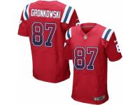 Men Nike New England Patriots #87 Rob Gronkowski Elite Red Alternate Drift Fashion NFL Jersey