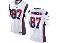 Men Nike New England Patriots #87 Rob Gronkowski Elite White Road Drift Fashion NFL Jersey