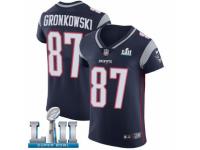 Men Nike New England Patriots #87 Rob Gronkowski Navy Blue Team Color Vapor Untouchable Elite Player Super Bowl LII NFL Jersey