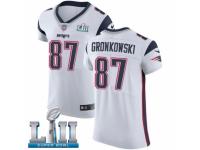 Men Nike New England Patriots #87 Rob Gronkowski White Vapor Untouchable Elite Player Super Bowl LII NFL Jersey